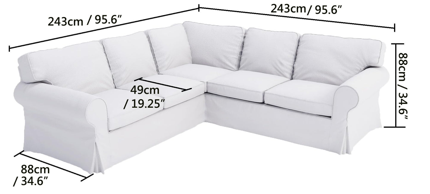 The Thick Cotton Ektorp 2 2 Sofa Cover Replacement is Custom Made for IKEA Ektorp Corner Or Sectional Sofa Slipcover