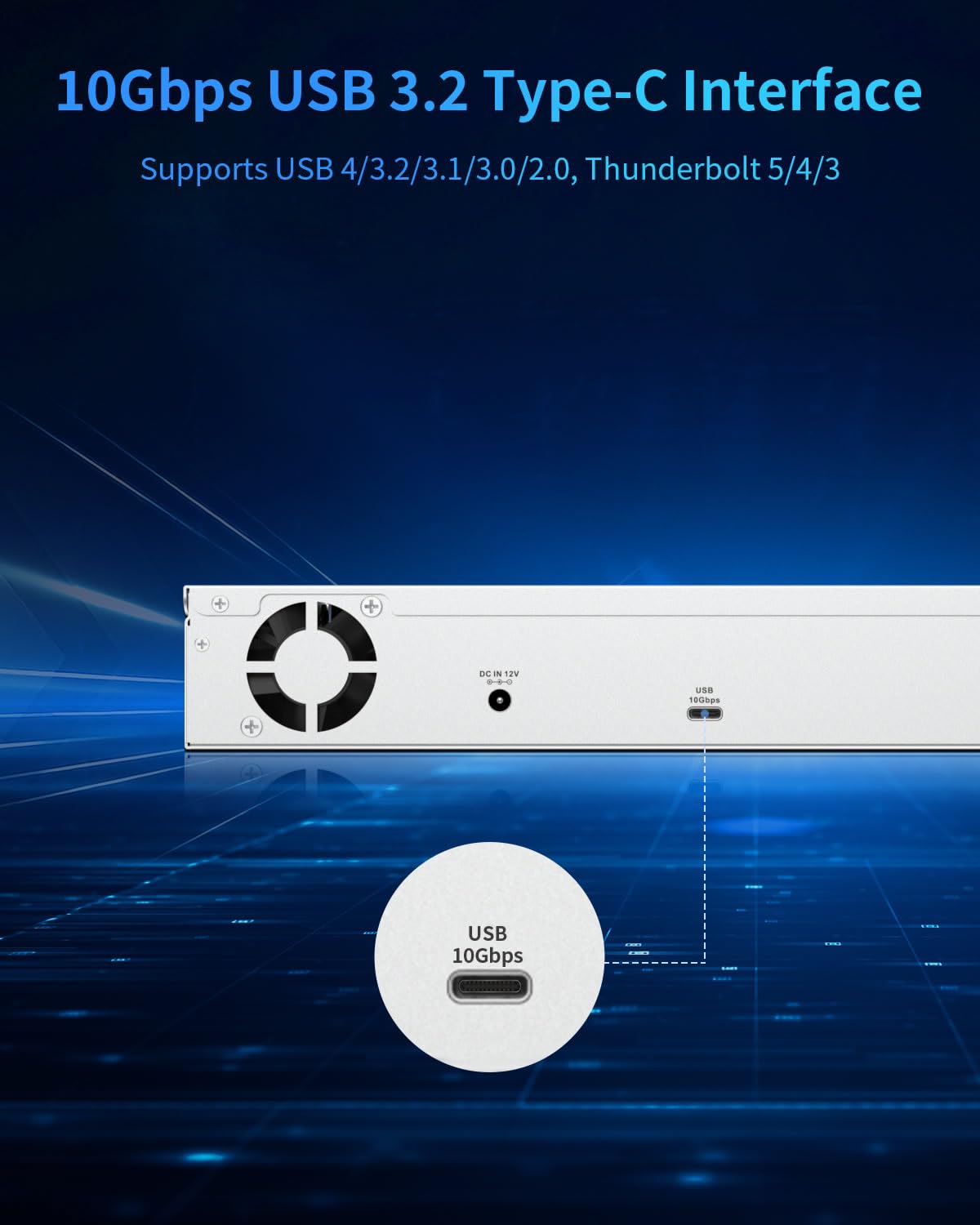 TERRAMASTER D4-320U Hard Drive Enclosure - 4Bay 1U Rack Mount USB 3.2 Gen2 10Gbps Type-C External USB Storage Compact Chassis Hot Swappable Plug and Play (Diskless)