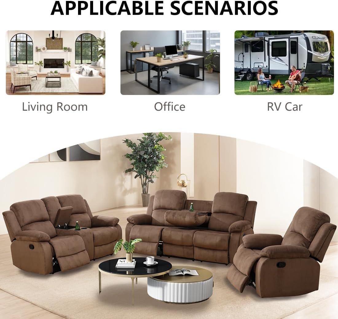 Trygoal Power Recliner Chair, Oversized Reclining Chair with Home Theater Seating, Oversized Single Electric Recliner Breathable Living Room Chairs for Adults Reading Gaming, Brown