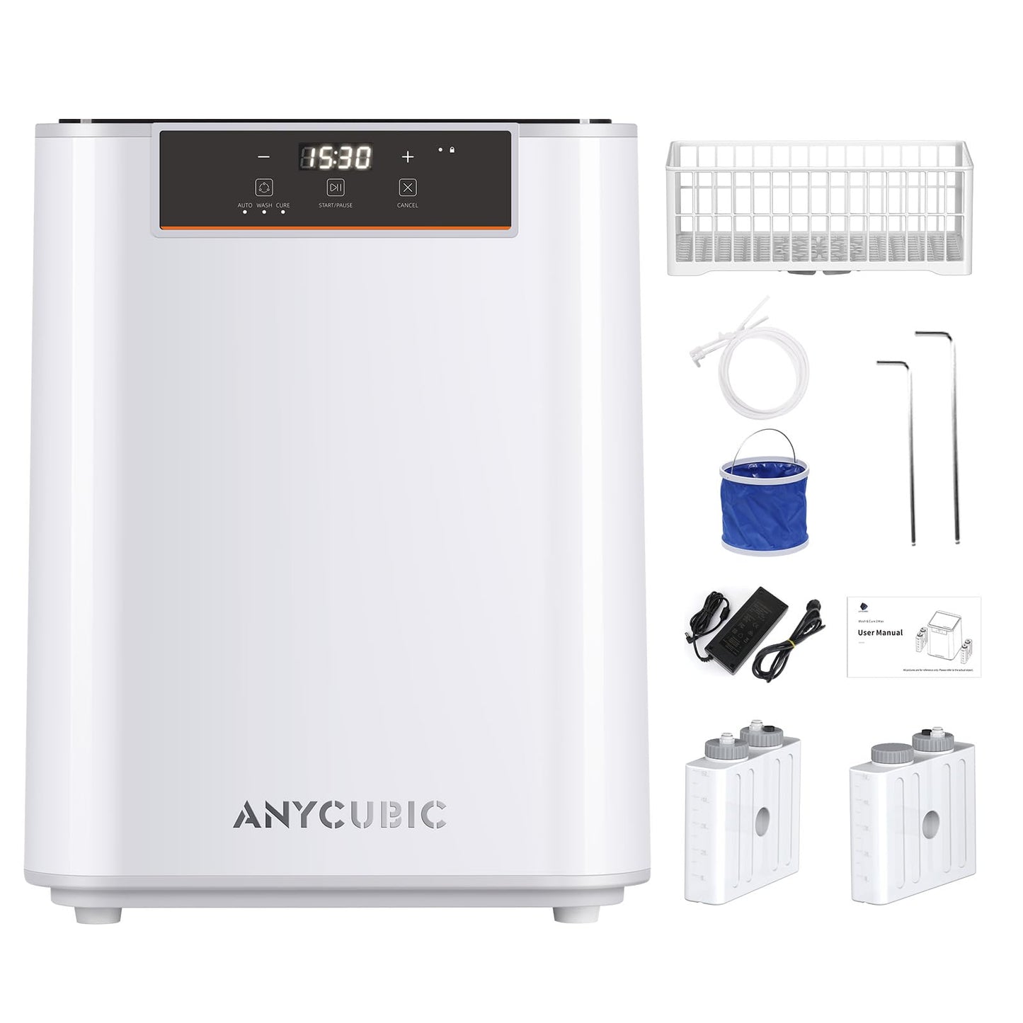 ANYCUBIC Wash and Cure Max 3 Station, Supersize 2 in 1 Wash and Cure Machine for Photon Mono M7 MAX Saturn Resin Printer with Dual-Mode Cleaning & Conserving IPA, Washing Size 305x165x300mm