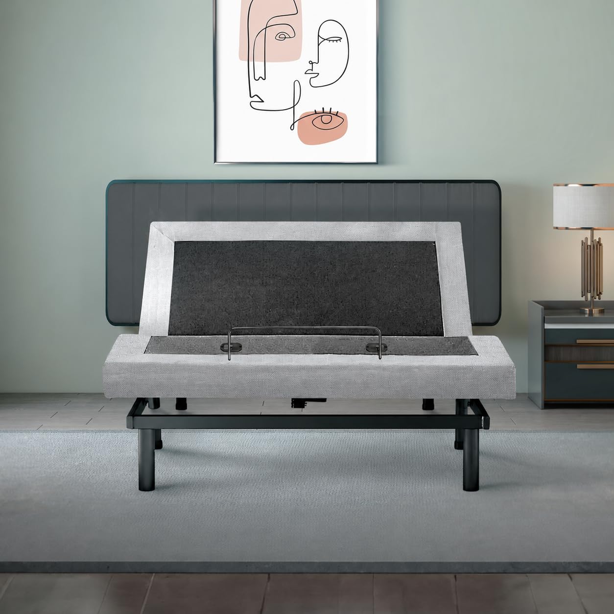 Irvine Home Collection Full Adjustable Bed Base | Full Body Massage | USB Ports | Zero Gravity | Anti-Snore | Memory Positions | Under Bed Lighting | Wireless Remote | Zero Clearance