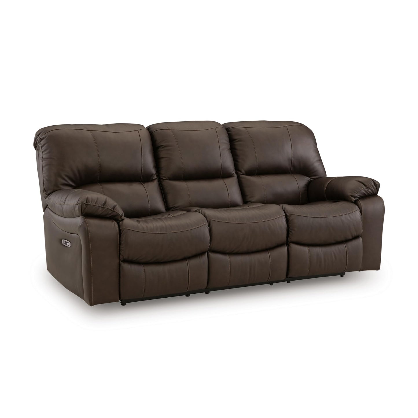 Signature Design by Ashley Leesworth Power Reclining Sofa, Leather and Faux Leather One-Touch Power Recliner Couch with USB, Zero Wall Design, 88" Width Living Room Seating