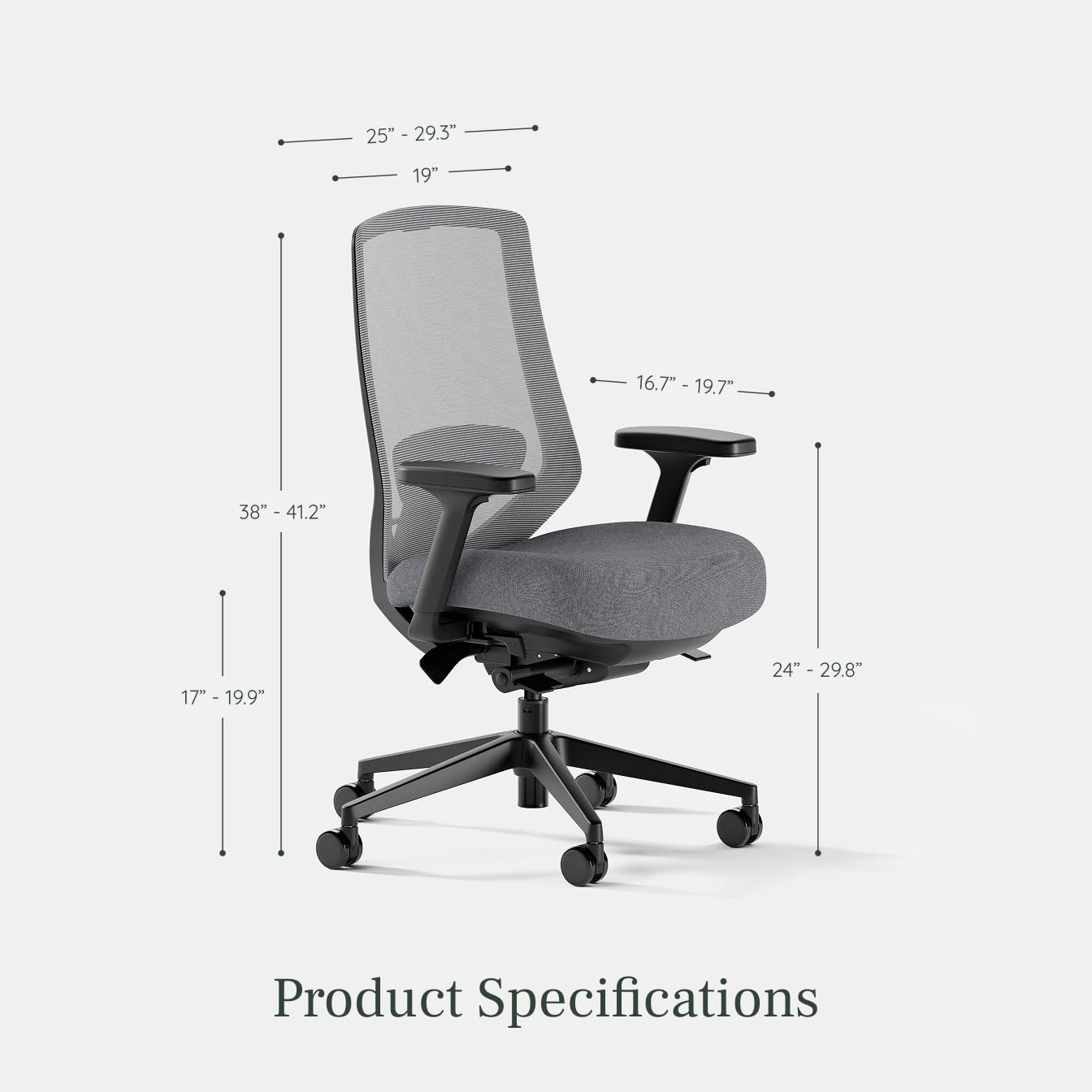 Branch Ergonomic Chair Pro - Mesh Office Chair with 14 Points of Adjustment - Height, Depth & Tilt Adjustable - 5D Armrests - Forward Tilt, Smooth Recline, and Lumbar Support - Boulder