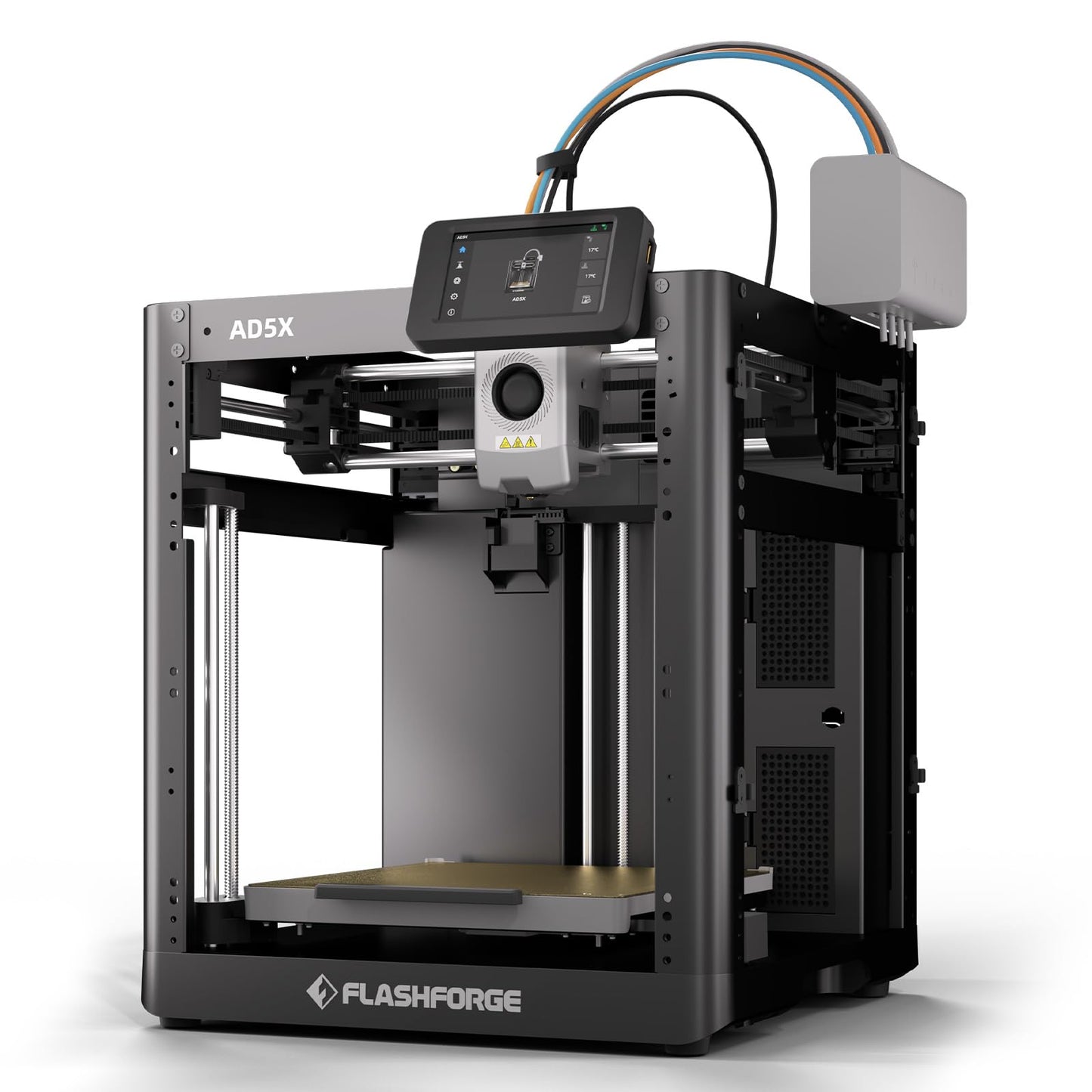 Flashforge AD5X Multi-Color 3D Printer, 600mm/s High-Speed 4 Color 3D Printer with 300˚C Nozzle, Auto Leveling and PEI Flexible Plate, 8.7 x 8.7 x 8.7in