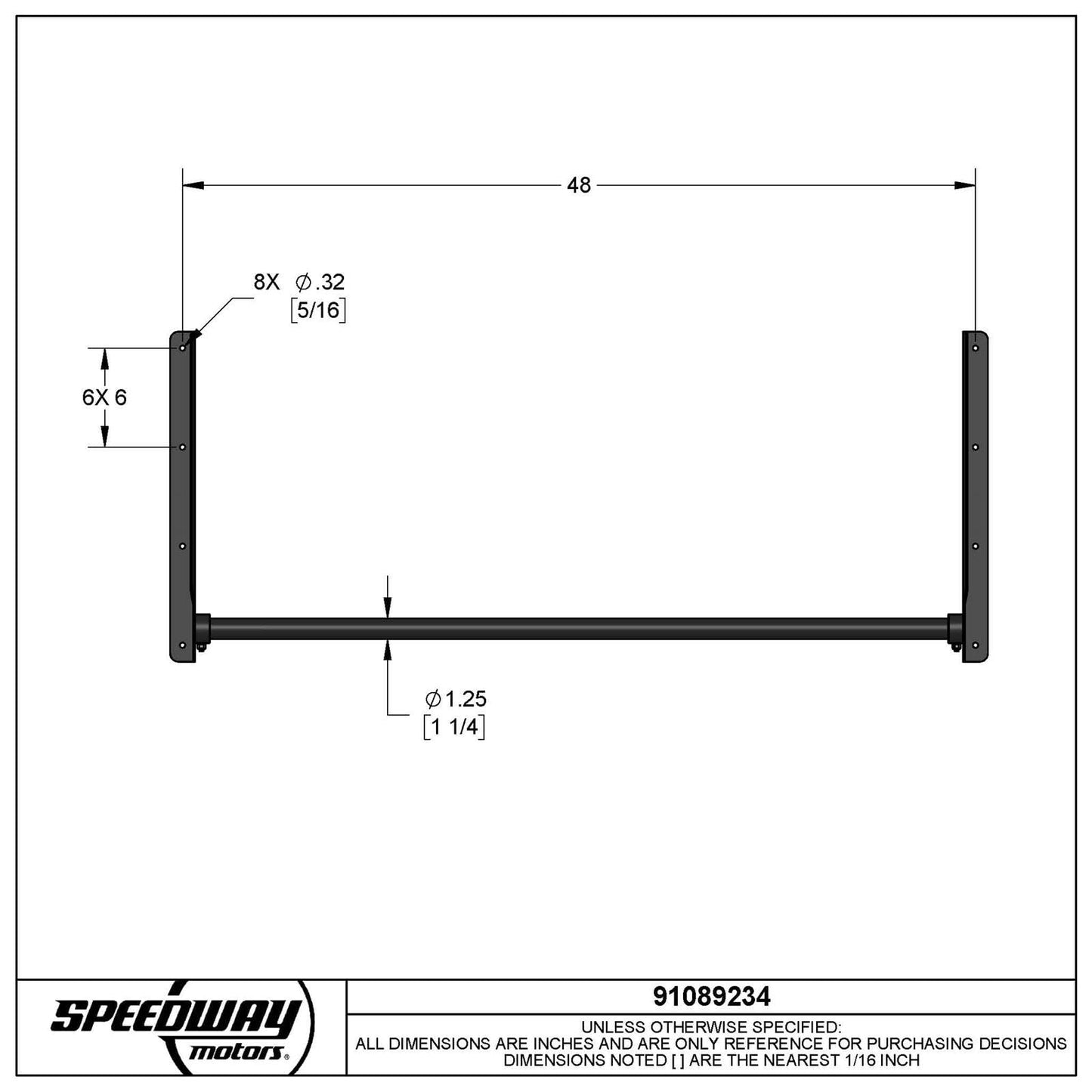 Speedway Motors 4 Foot Tire Rack For Trailer, Garage or Workshop
