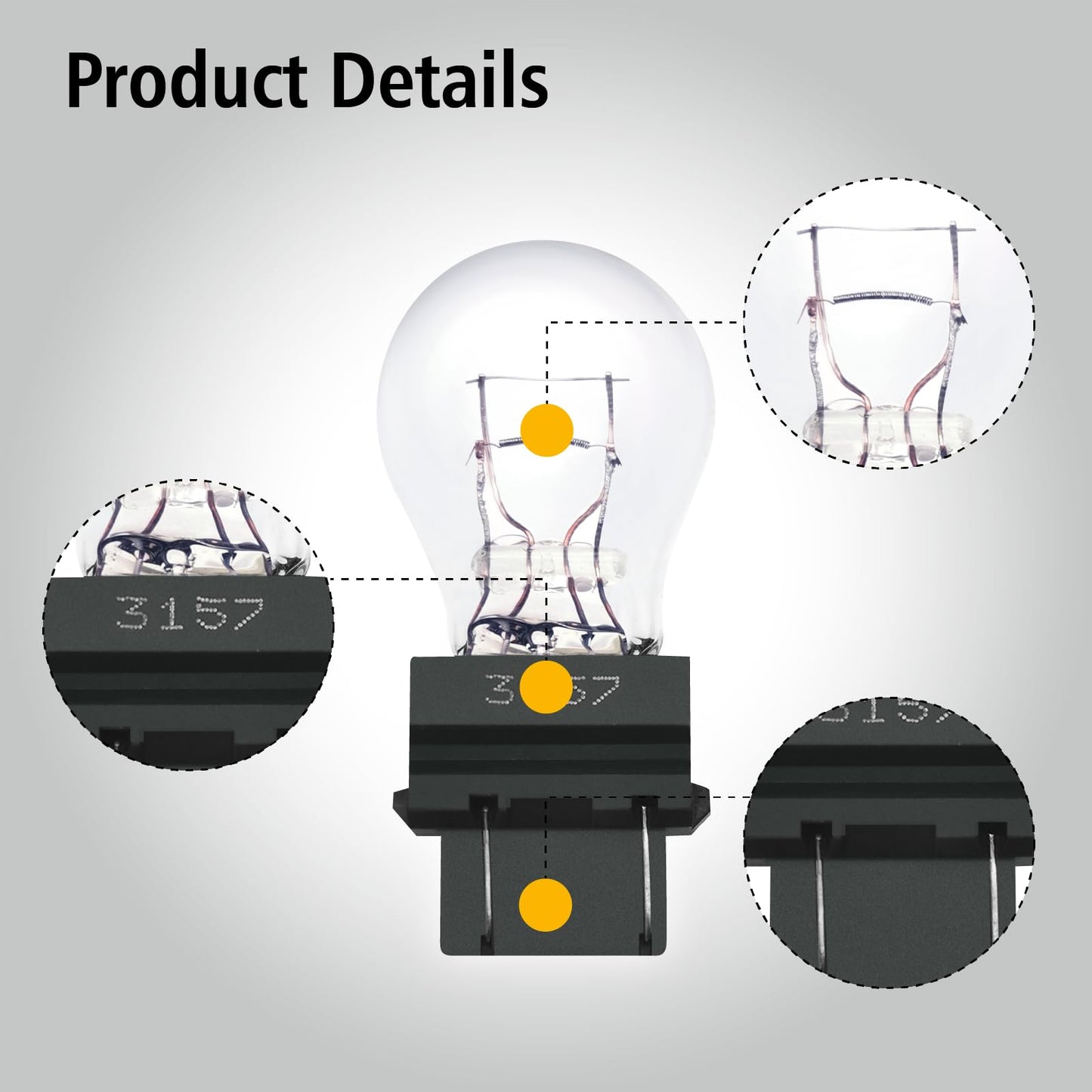 Rafeal Auto 3157 Light Bulb 10 Pack, Automotive Brake & Turn Signal Replacement Bulbs for Cars, Trucks, SUVs