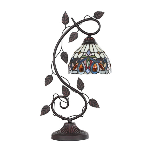 Chloe Lighting Tiffany-Style Table Lamp, Dark Bronze, 8in Wide, Multicolor, Model CH3T353BV08-NT1
