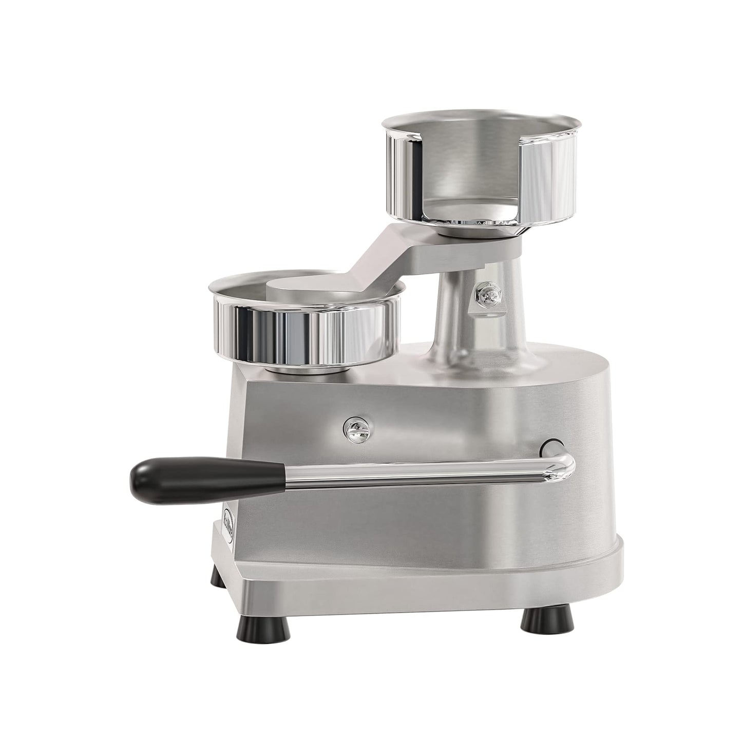 KoolMore Burger Press Patty Maker for 4” Hamburgers, Stainless-Steel Manual Forming Machine for Personal and Commercial Foods, Heavy Duty Processor, Includes Pattie Papers (CHM-4), Silver