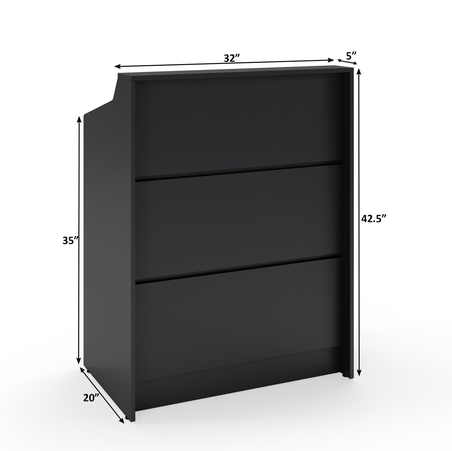 Small Reception Desk with Drawer, 32in Retail Counter, Checkout Stand