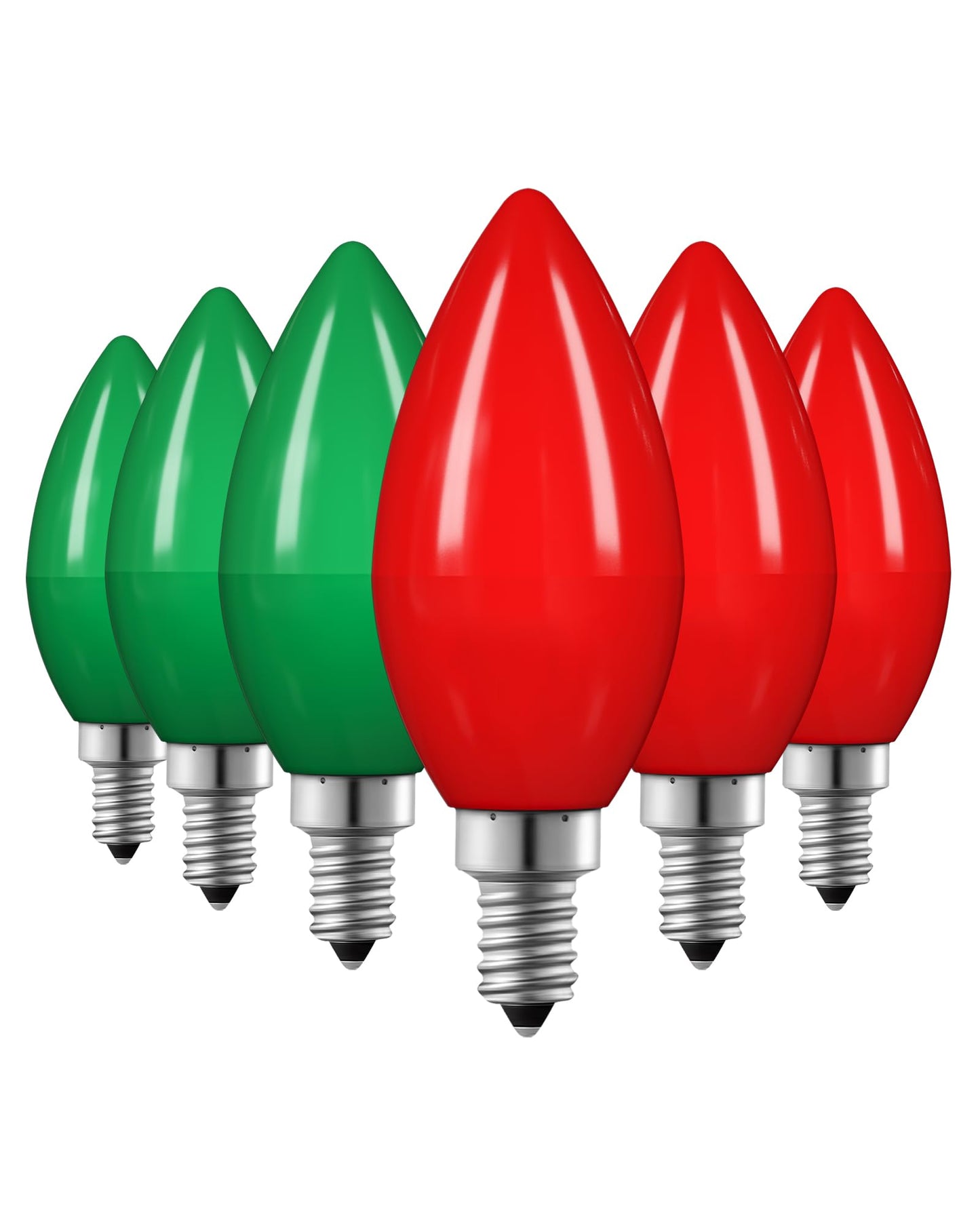 EDISHINE C35 Red Dimmable LED Light Bulbs, E12 Candelabra, 60W Equivalent, 6 Pack