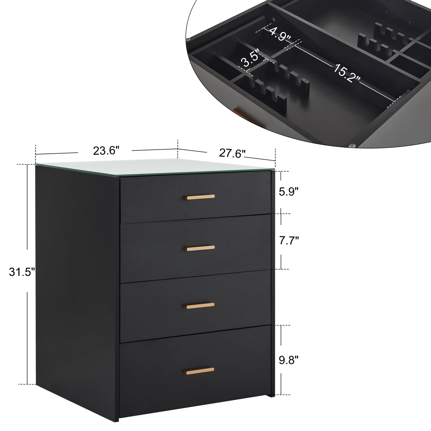 BarberPub Dual Directional Tool Cabinet, Barber Cabinet with 8 Storage Drawers, Styling Salon Station for Hair Stylist, Double-Sided Tool Organizer with Glass 2017 (Black)