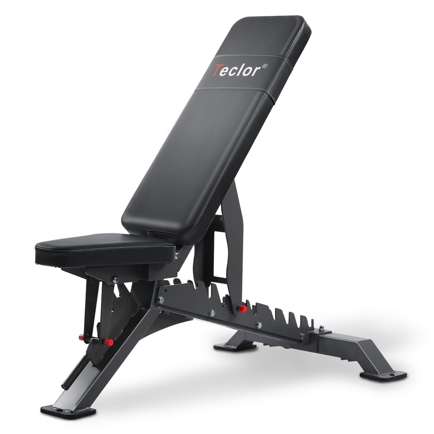 Teclor Commercial Adjustable Weight Bench with 1400LB Capacity for Home Gym, Flat/Incline/Decline Bench - Bench Press 2.2" Thick Pad,Black