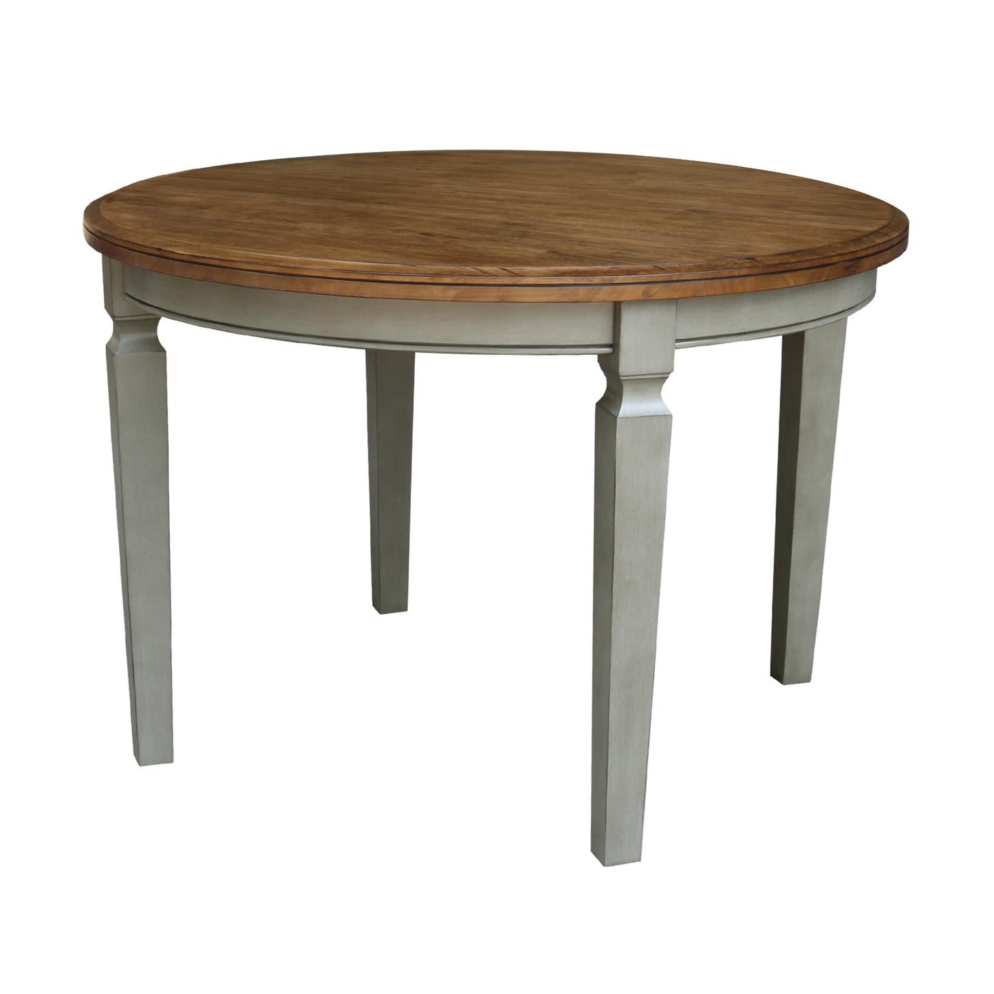 IC INTERNATIONAL CONCEPTS 44 x 44 in Round Top Solid Wood Dining Table in Hickory/Stone