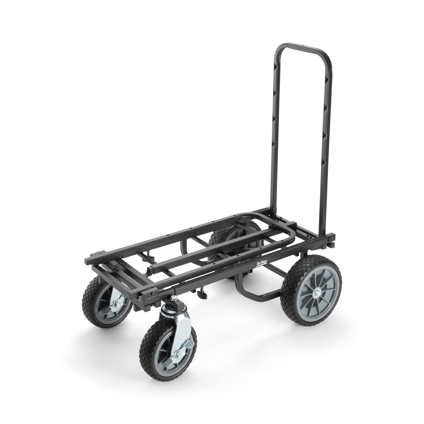 On-Stage UTC5500 All-Terrain Utility Cart (Rolling Dolly Handcart, Heavy-Duty Transportation, Load in and Load Out Equipment, Adjustable Length, Treaded Wheels and Locking Casters, Black Finish)