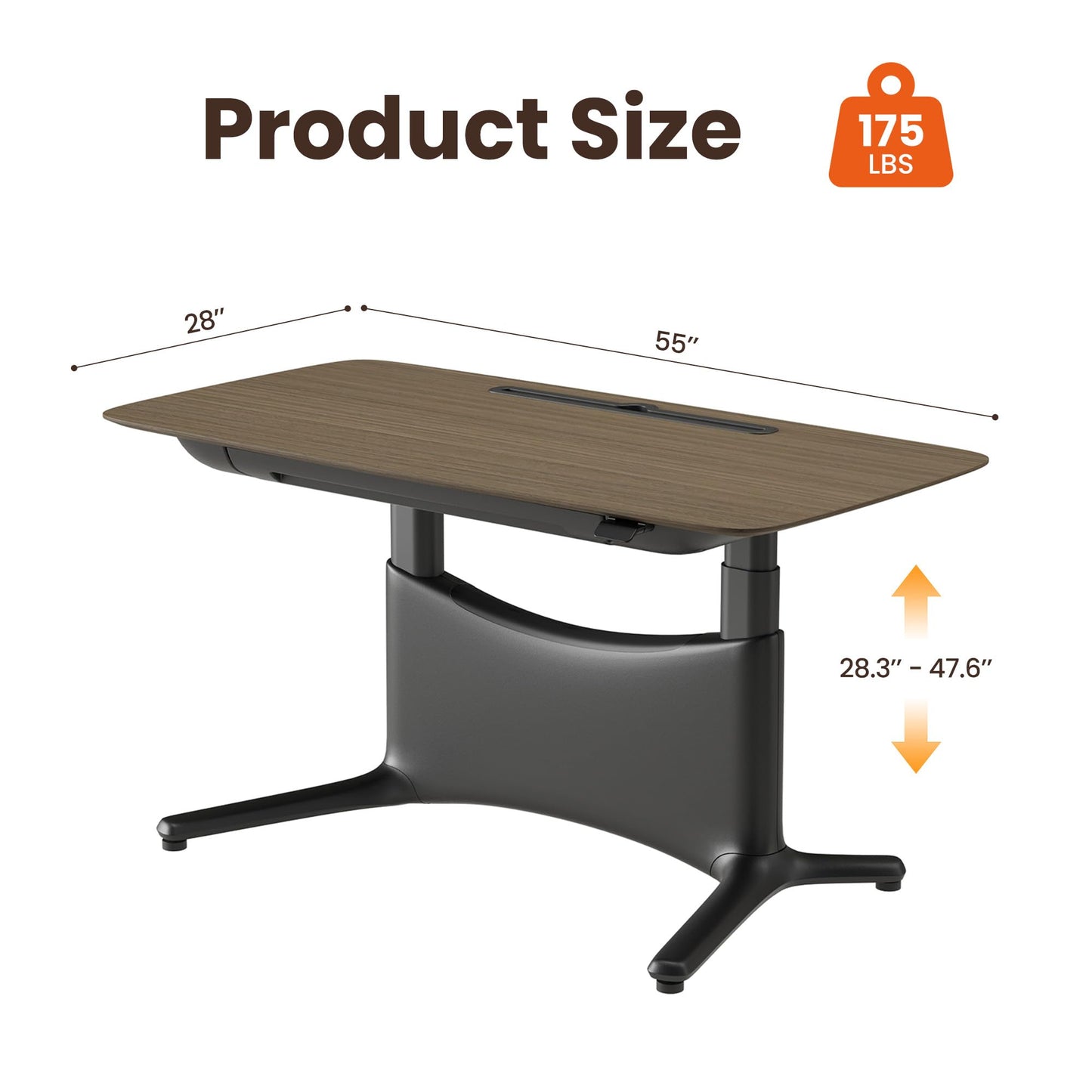 COLAMY Electric Standing Desk 55x28, Desktop Wobble-Free Dual Motor Sit Stand Up Desk with Drawers, Outlets & Footrest, Adjustable Height Computer Table for Home Office Workstation, Walnut Black