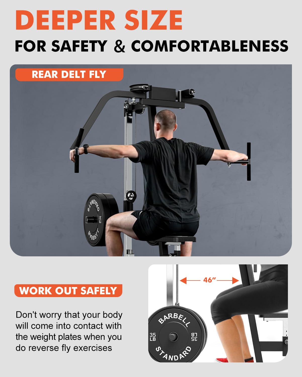 Mikolo Chest Fly Machine, PEC Fly and Reverse Delt Machine, 400 lbs Upper Body Specialty Machine for Pectoral and Rear Deltoid with Band Pegs, Chest, Back, and Shoulder Training for Home Gym