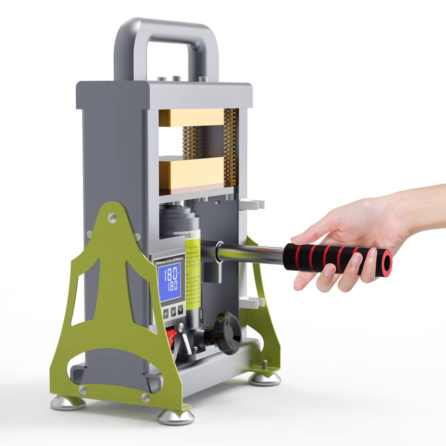 YIIFIISET 5 Ton Hydraulic Heat Press Machine with 3x5 inch Heated Plates,Auto Temperature Adjustment Heat Press