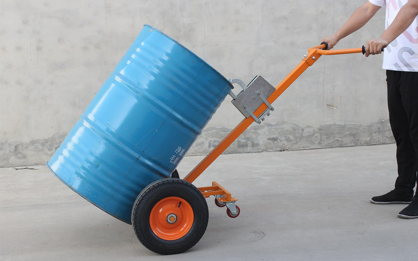 Drum Truck, 55 Gallon Drum Dolly, Heavy Duty Drum Cart with 16" Pneumatic Wheels, 1000 lb Capacity Barrel Handler for Oil Drums, Warehouse, Garage, Shop & Outdoor Use