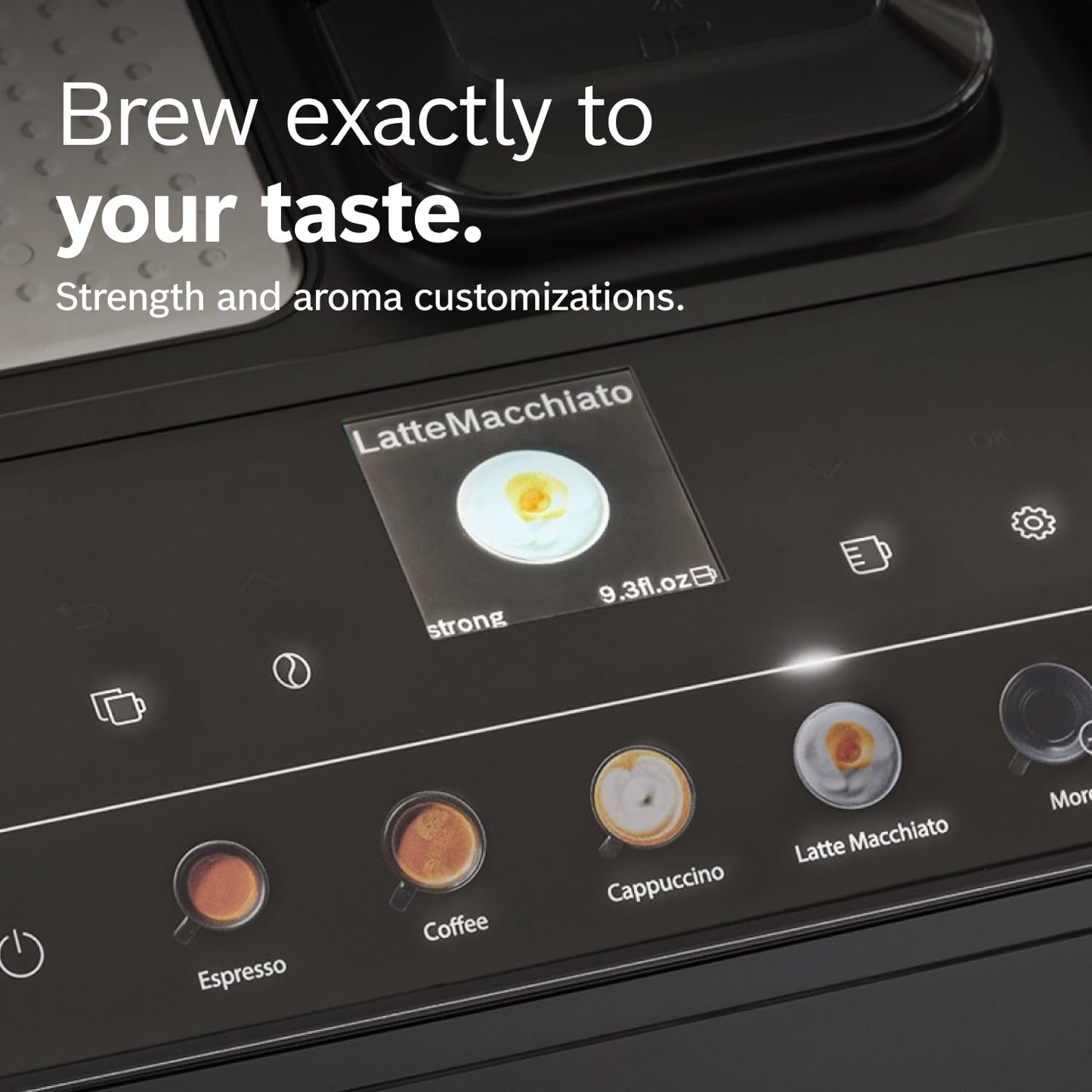 Bosch Fully Automatic Coffee and Espresso Machine - 9 Drinks, Barista Quality, Double Cup Super Coffee Maker - Programmable Machine, Large Bean Capacity - Easy Clean, Maintenance - Black - TPU40109