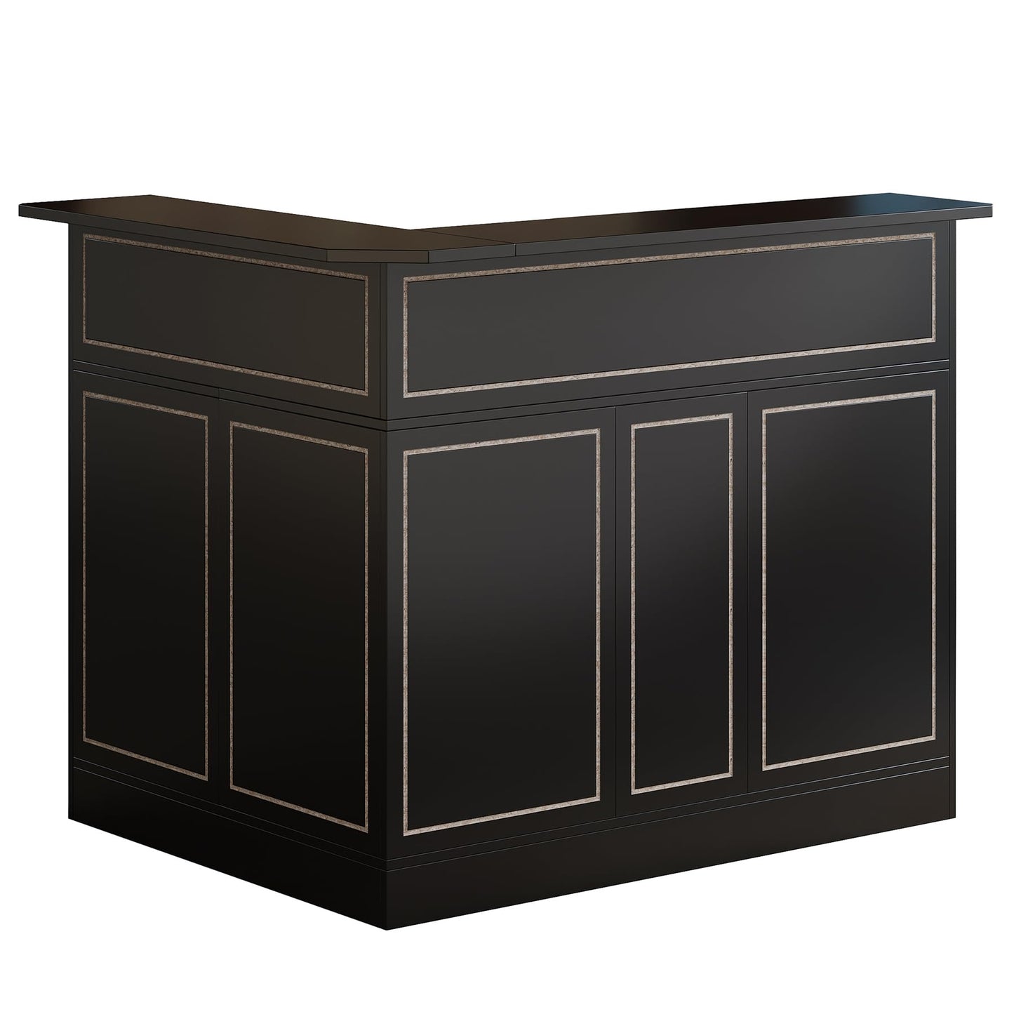 Tribesigns Reception Desk with Storage Shelves, L-Shaped Modern Front Desk, Reception Counter Table for Small Office, Salon, Checkout Office, Black