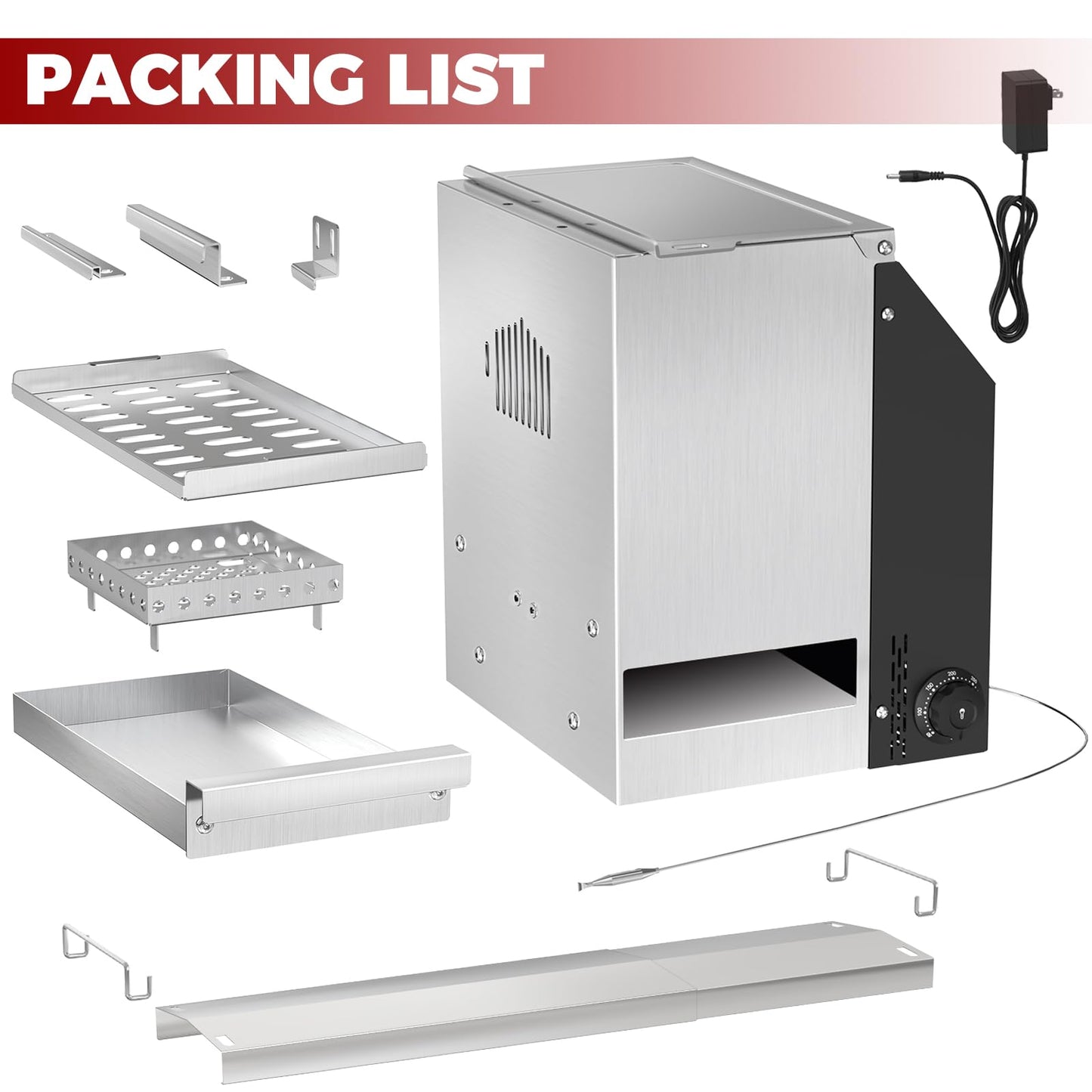 Gravity Smoker Side Firebox Retrofit kit for Char Griller Fire Box Charcoal Barrel Grill Part for Master Forge Chargriller Offset Wood Pellet Smoker Hopper Outdoor Camping Grilling Cooking Accessories