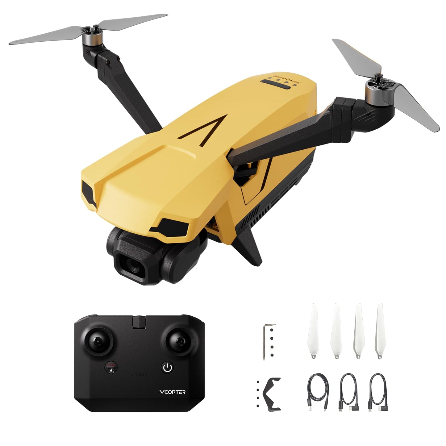 Drones with Camera for Adults 4K, VCOPTER Falcon Mini Bi-Copter Design, Inverted Flight Capability, Max Speed 16m/s, 10000 ft Video Transmission, 1 Battery for 34-Min Max Flight Time, 249g