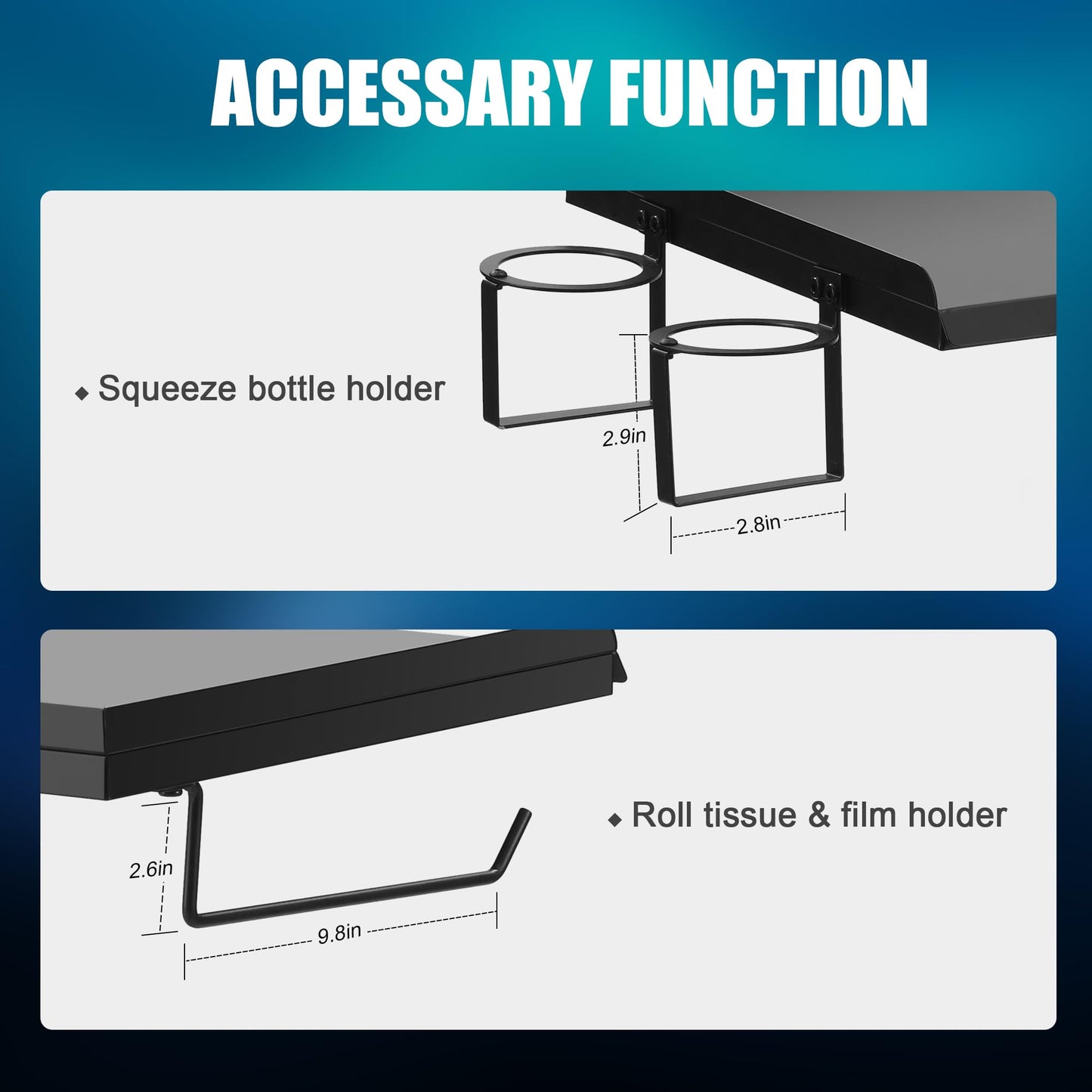 POARMEEY Rolling Tattoo Workstation Cart with Double Adjustable Trays