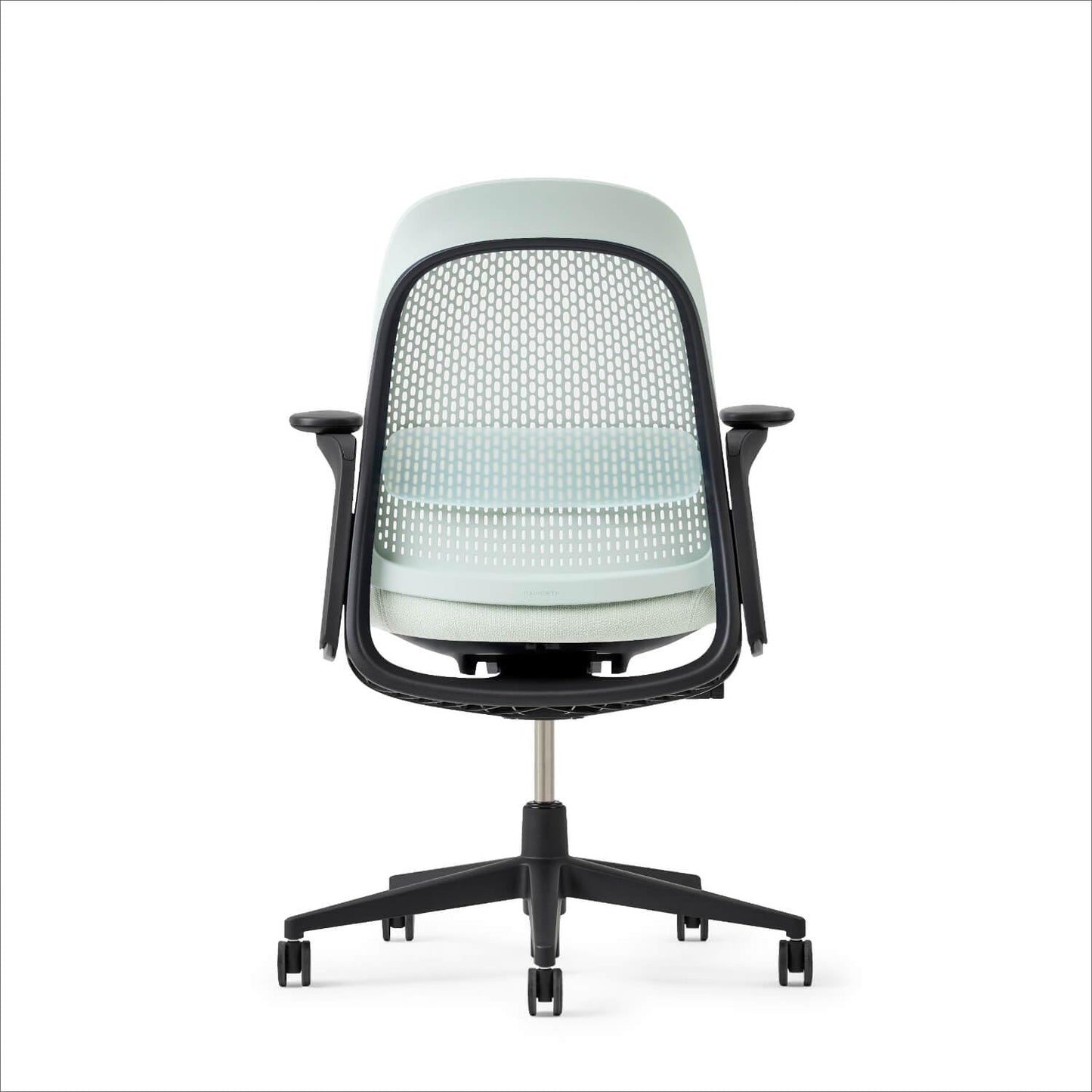 Haworth Breck Office Chair - Ergonomic Desk Seat with Height-Adjustable Lumbar Support, Black Trim, and 4D-Arms (Agave)