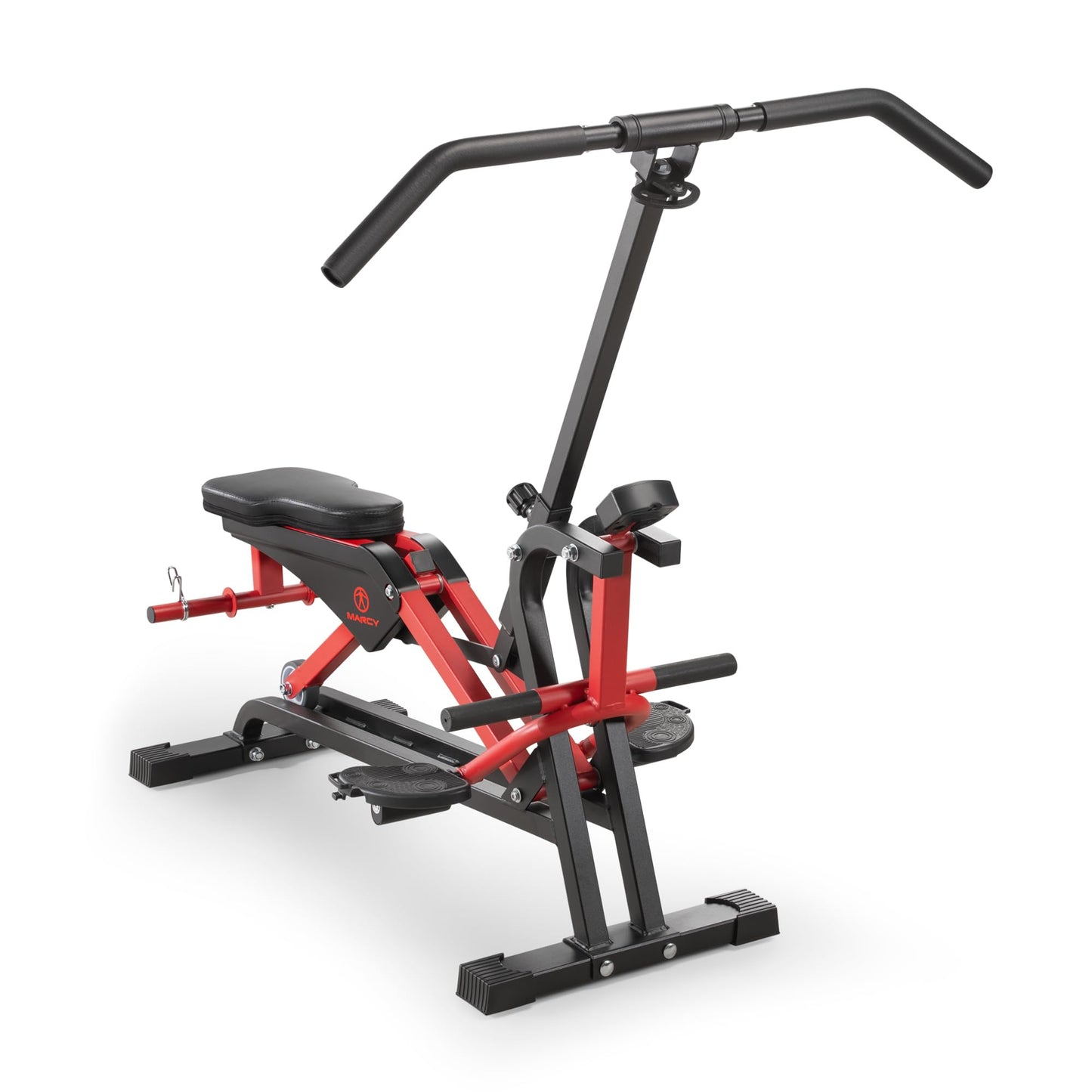 Marcy Easy Rider - Full-Body Exercise Workout Rowing Squat Machine, Free-Weight Resistance, Includes Performance Monitor for Compact Home Gym JX-1057