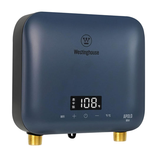 Westinghouse Apolo Mini 8kW Tankless Water Heater Electric, 240V Instant Hot Water Heater, Under Sink Water Heater Electric, Smart WiFi Control, Compatible with Alexa & Google Home, Deep Blue
