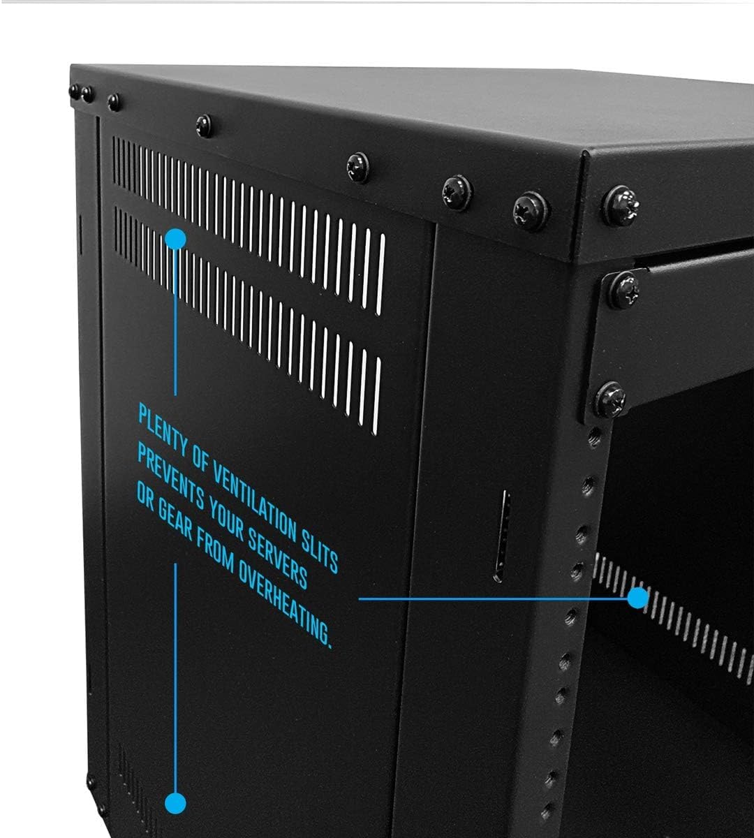 AxcessAbles 30U 19-Inch Rolling IT Server Rack 550LB Heavy Duty Open Frame with Removable Side Panels Large 3-Inch Wheels for Servers Networking and Audio-Video Equipment Includes 5mm and 6mm Screws