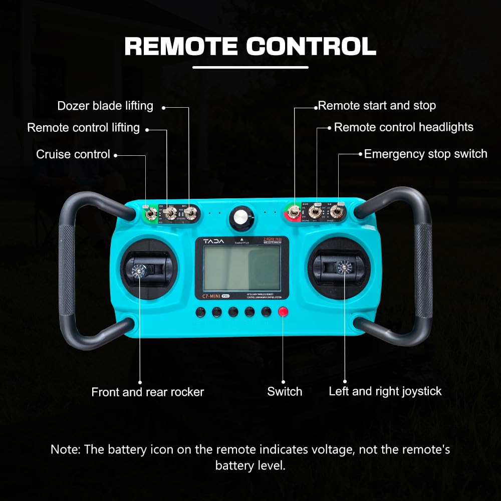 INFRONT Remote Control Lawn Mower - All Terrain Tracks, 45° Slope Climbing, Gas Electric Hybrid, High Power Strong Mower