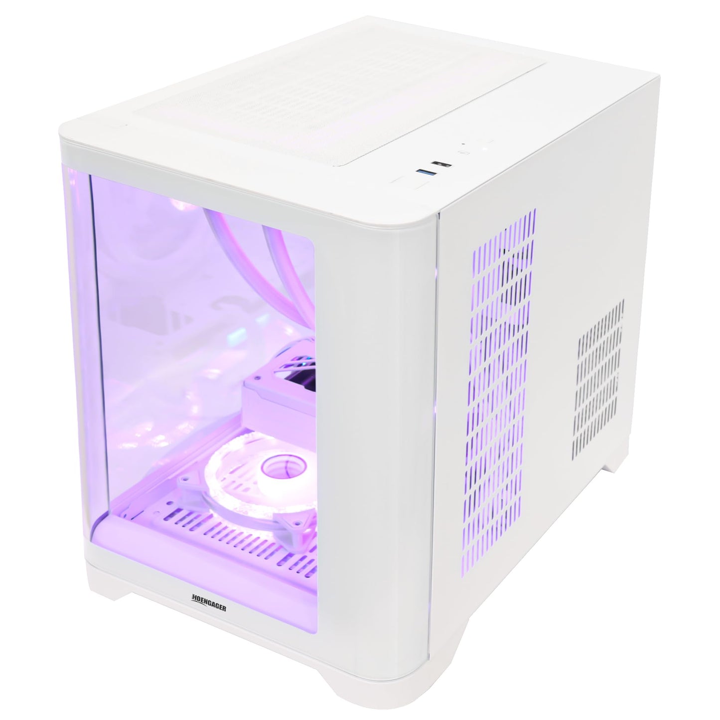HOENGAGER Gleaming Prebuilt Gaming PC Desktop - AMD Ryzen 7 9700X - GeForce RTX 5060 (8GB) - 32GB DDR5 6000MHz - 1TB PCIe NVMe SSD - White Gaming Case, RGB Fans, Wi-Fi, Win 11
