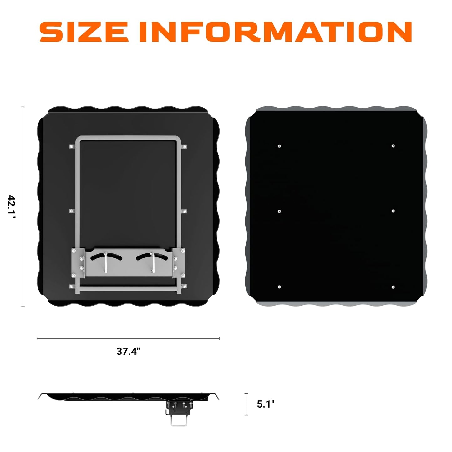 Horilorn Tractor Canopy for ROPS 42-1/8" x 37-3/8", Universal Sunshade Roof for Lawn Mowers, Adjustable Mounting Bracket, Heavy-Duty Polycarbonate Tuff Top Tractor Canopy, Non-Fading, Easy to Install