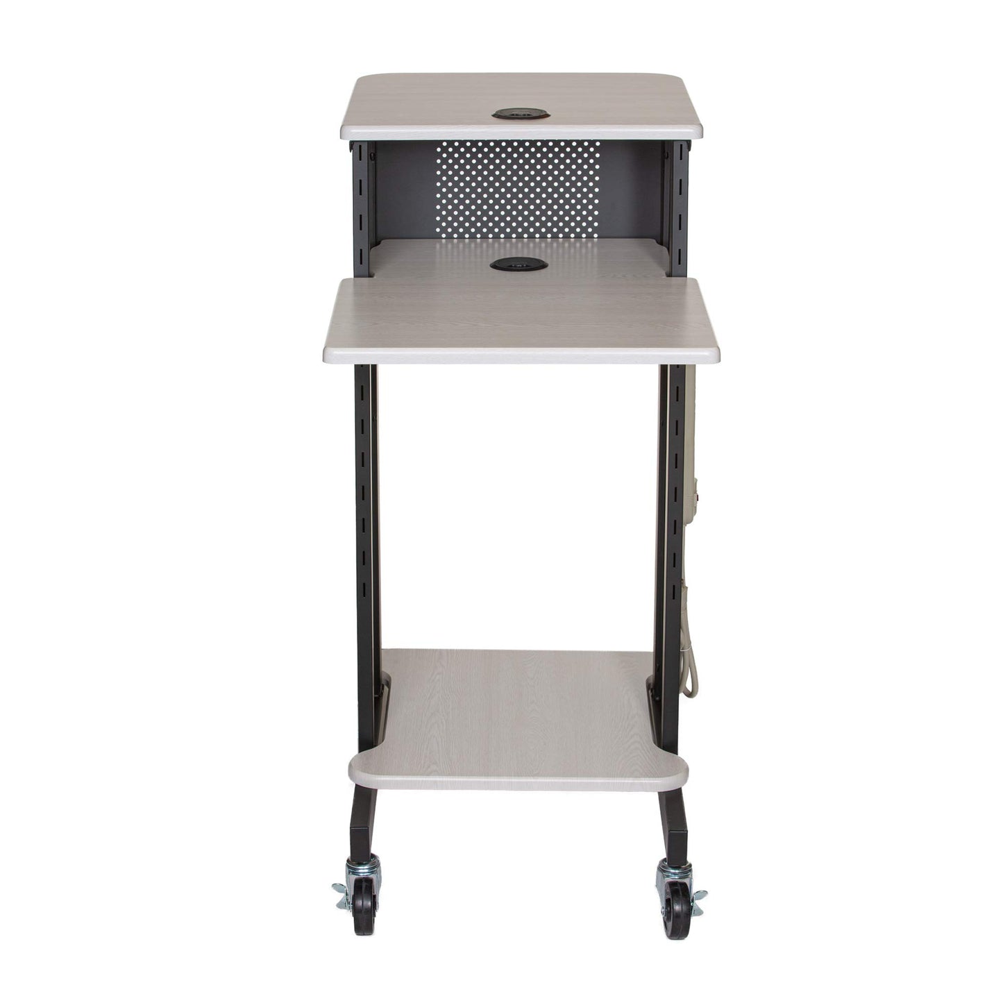 OEF Furnishings Presentation Cart and Stand, OEFPRC200, Steel Frame, Ivory Woodgrain