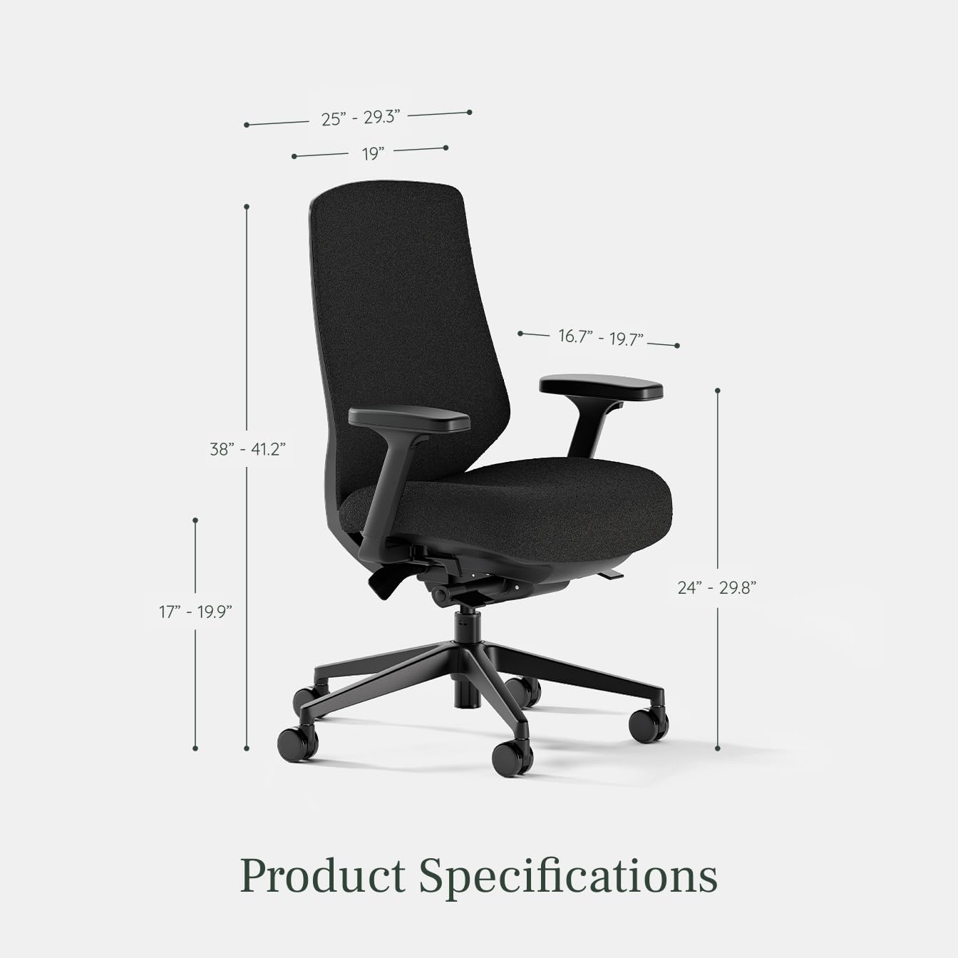 Branch Ergonomic Chair Pro - Mesh Office Chair with 14 Points of Adjustment - Height, Depth & Tilt Adjustable - 5D Armrests - Forward Tilt, Smooth Recline, and Lumbar Support - Black Boucle