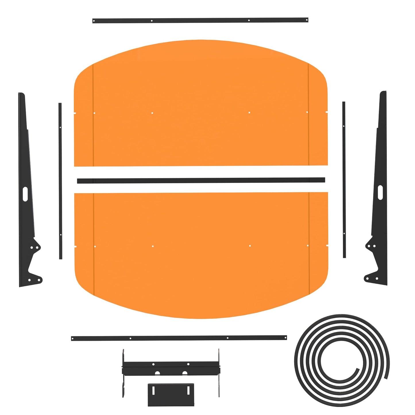 GARVIN Tractor and Mowers Canopy for ROPS 53-3/8" X 53-3/8"- High-Density Thermoplastic Mowers Umbrella (Will Add About 4'' to The Height of The Tractor)-Orange