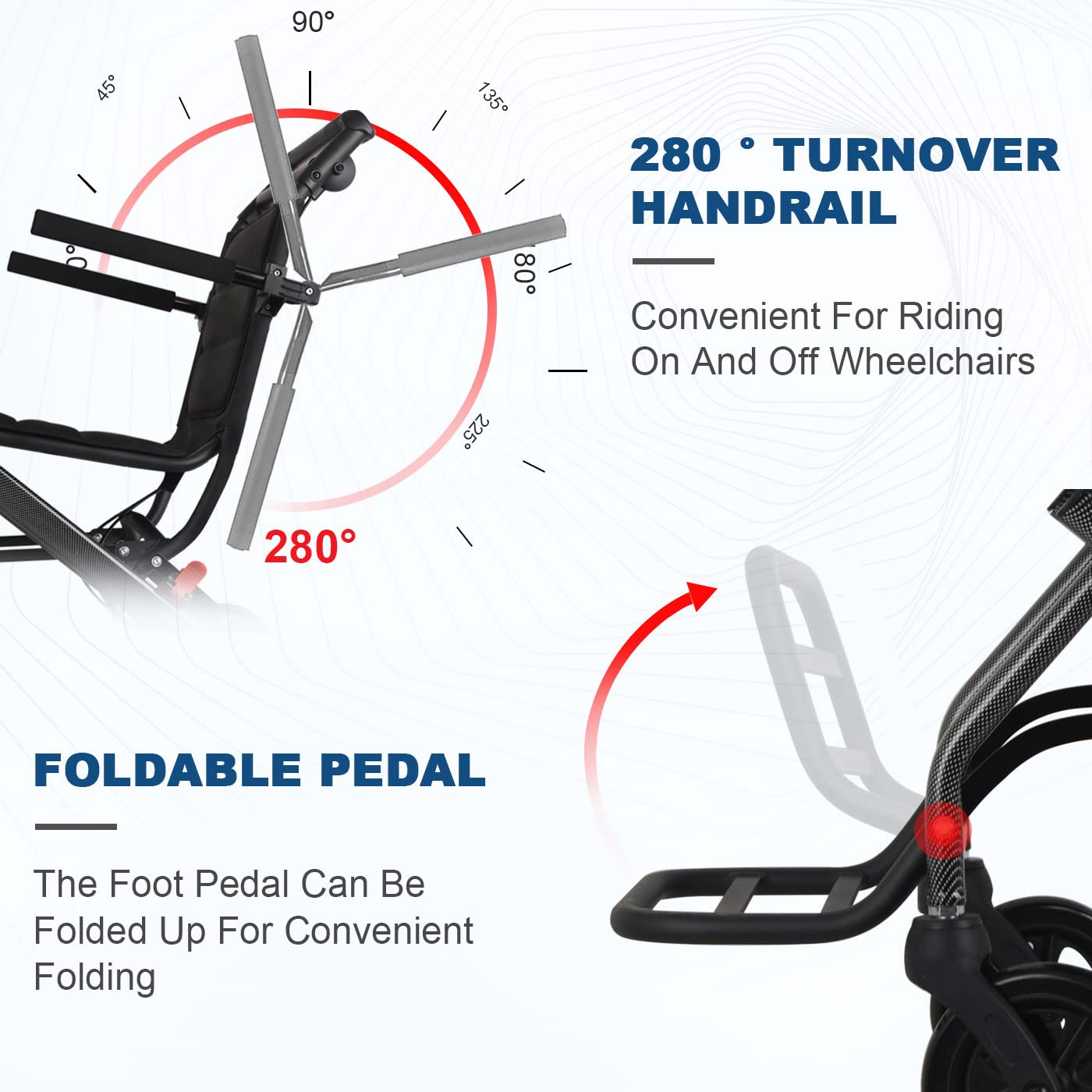 Only 15lbs Transport Wheelchairs, with Telescopic Handle, Carry Bag Include, Travel Wheelchairs for Adults Lightweight Foldable,Ultra Lightweight Folding Wheelchair, Support 220lbs