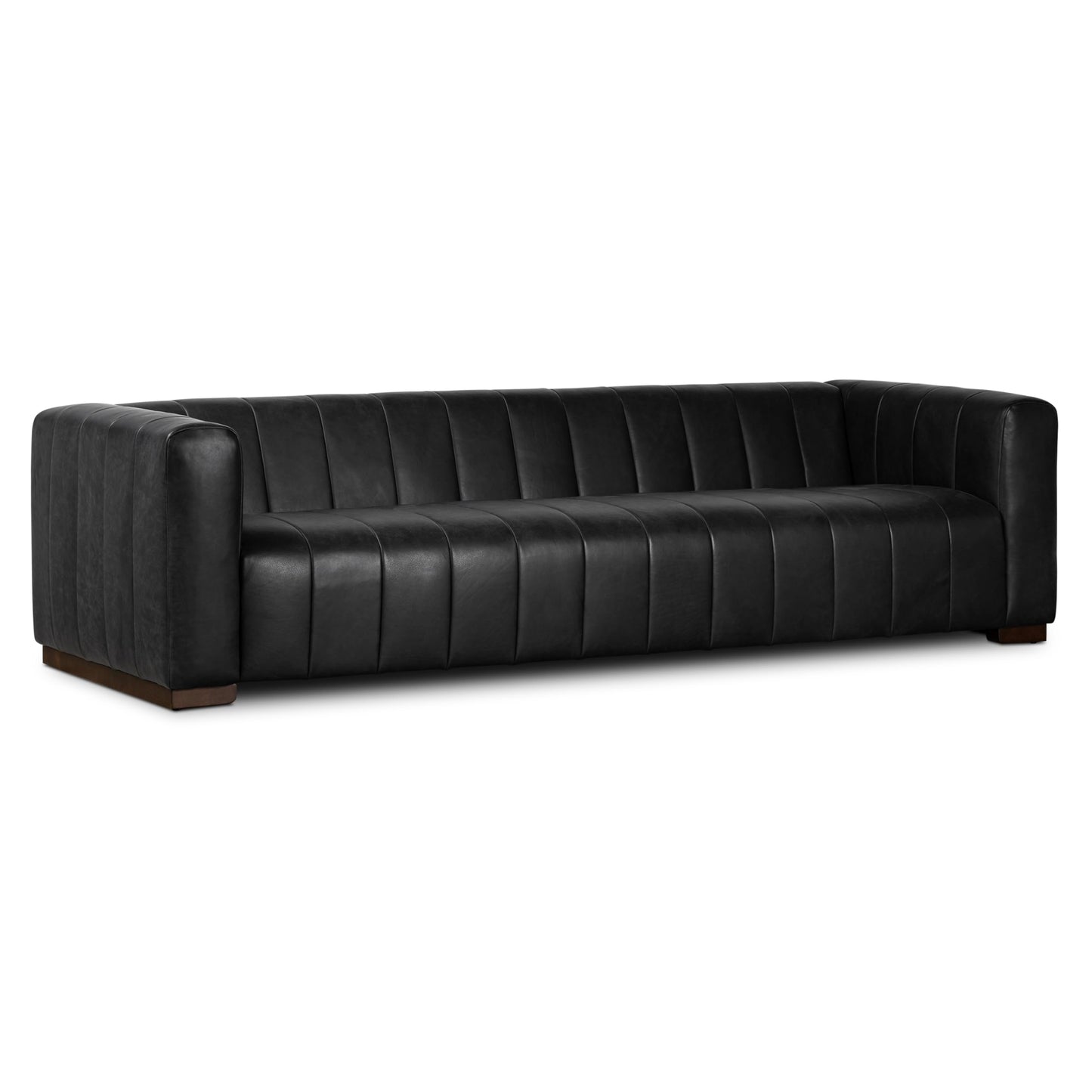 POLY & BARK Canale 99" Sofa in Onyx Black – Modern Living Room Couch with Deep Seating, Plush Cushions, Premium Upholstery, Contemporary Design, and Solid Wood Frame