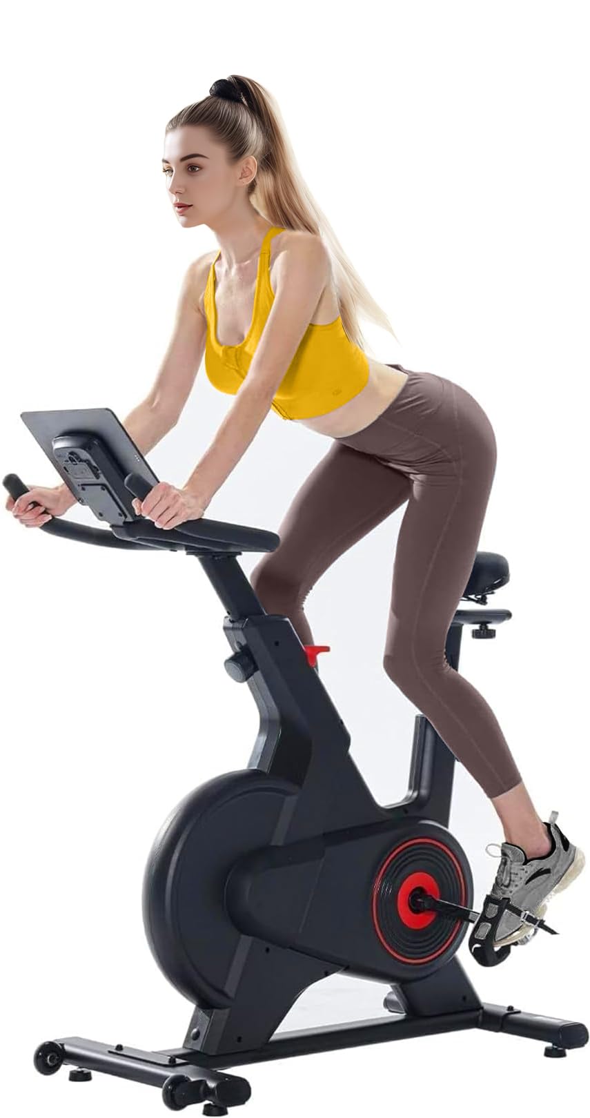 yoyomax Exercise Bike, Indoor Cycling Bike/Magnetic Stationary Bike - Fitness Stationary Bicycle Machine with Comfortable Seat Cushion & Digital Display with Pulse