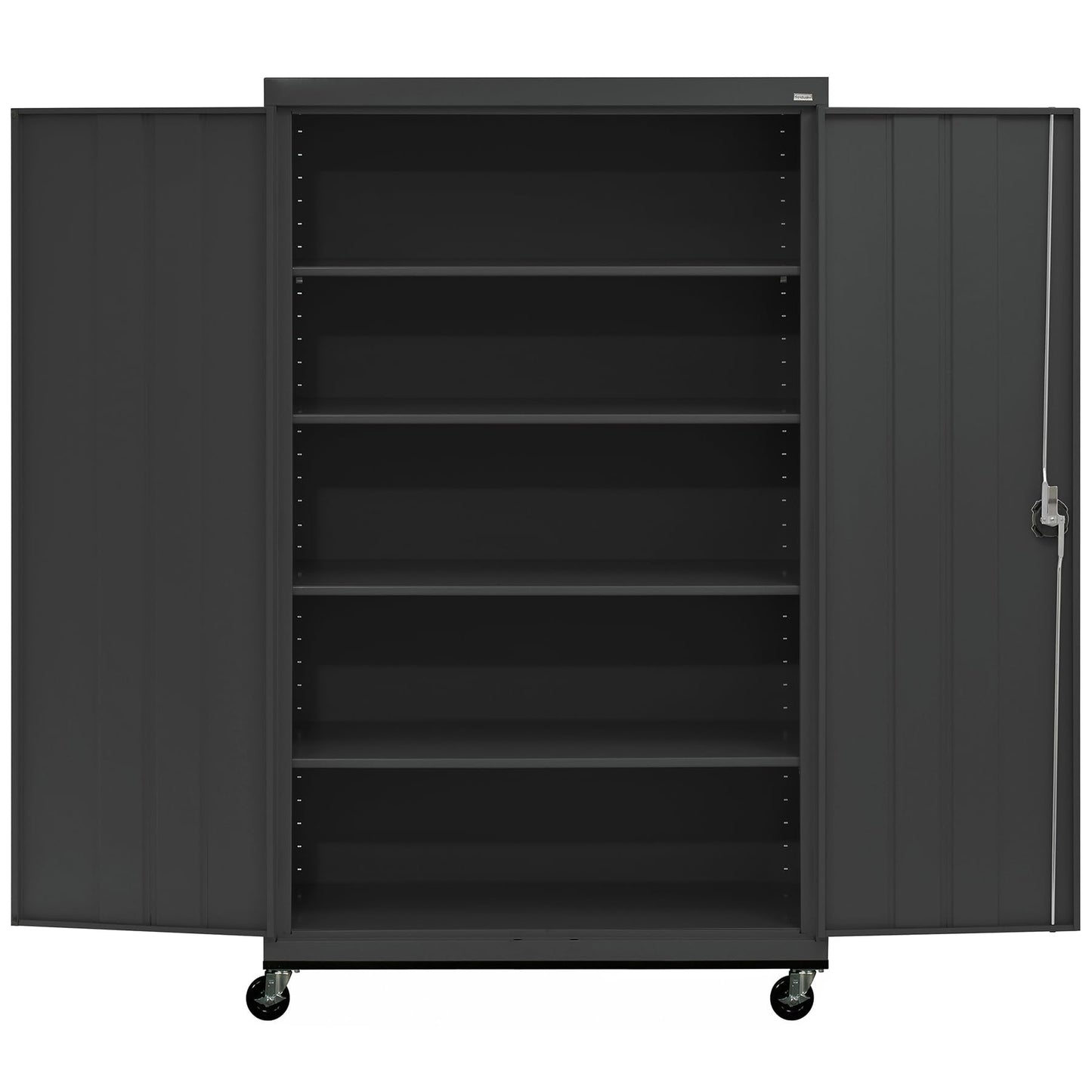 Sandusky Lee TA4R462472-09 Transport Series Mobile Storage Cabinet with Wheels, Adjustable Shelves, 230lb Capacity, 24" Depth x 46" Width x 78" Height, Black
