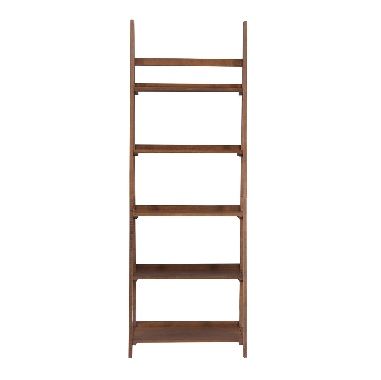 Linon Melissa Walnut Mid-Century 5 Shelf Bookcase