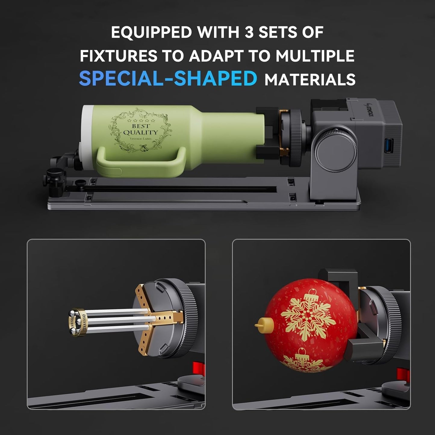 ATOMSTACK A40 Pro V2 48W Laser Engraver R8 Rotary Chuck, High Accuracy Laser Cutter and Engraving Machine with Auto Air Assist, Professional DIY for Wood, Metal, Acrylic, Stone, Leather and Jewelry