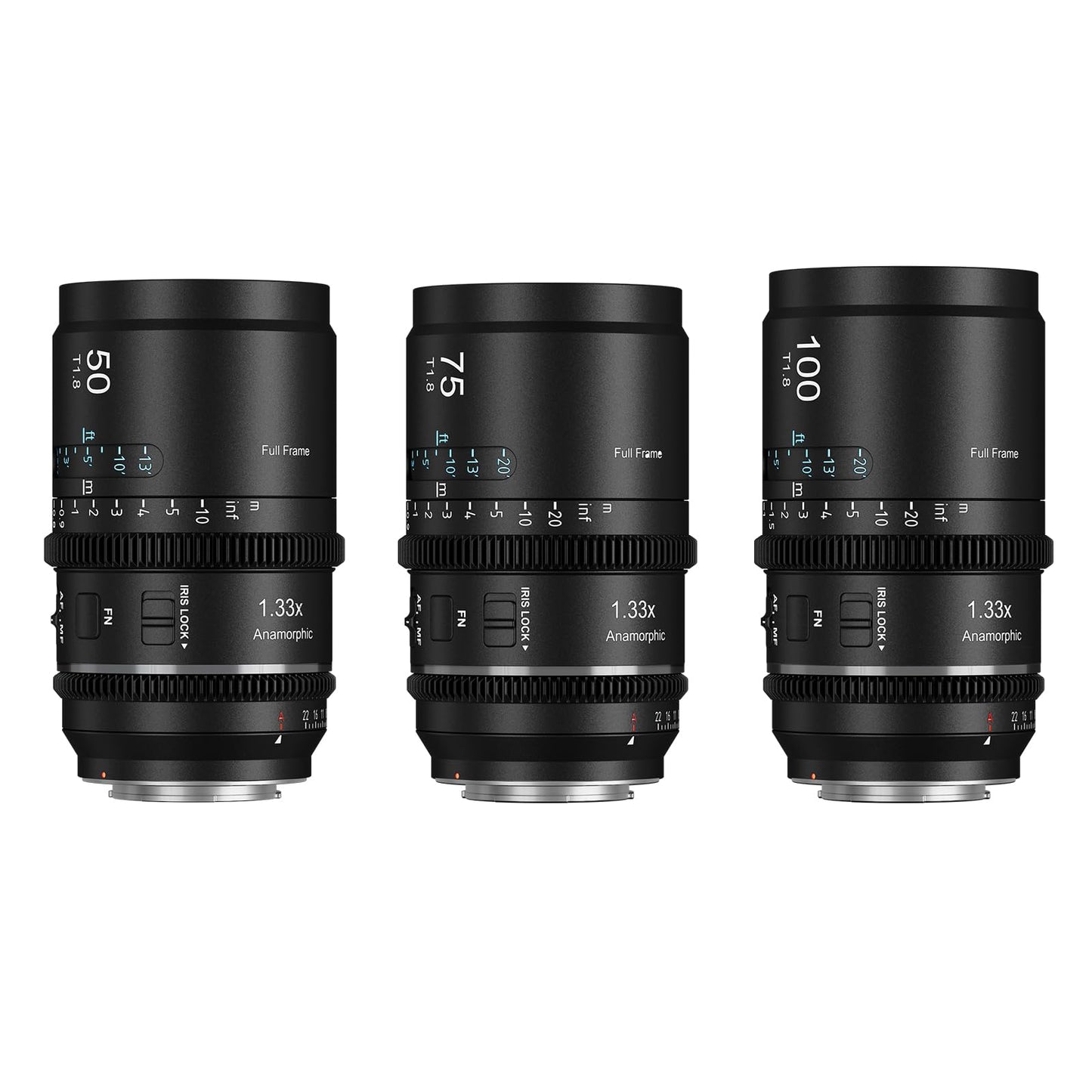 SIRUI Astra 1.33X Full Frame Auto Focus Anamorphic Cine Lens for L Mount Cameras, Lumix DC Series, FP/FPL, Leica SL Series, 50+75+100mm Lens Kit (Neutral Flare)