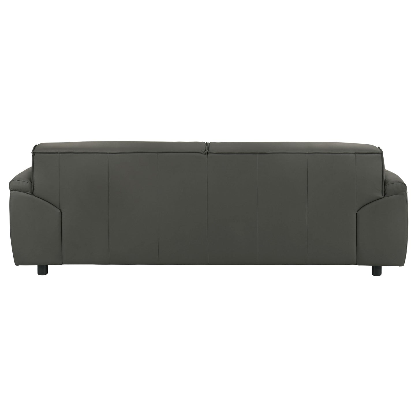 Coaster Home Furnishings - Buxton - Top Grain Leather - Upholstered Leather Sofa with Track Arms, Tight Back, Low-Profile Frame and Full Foam Seating - Living Room - Graphite - 509504