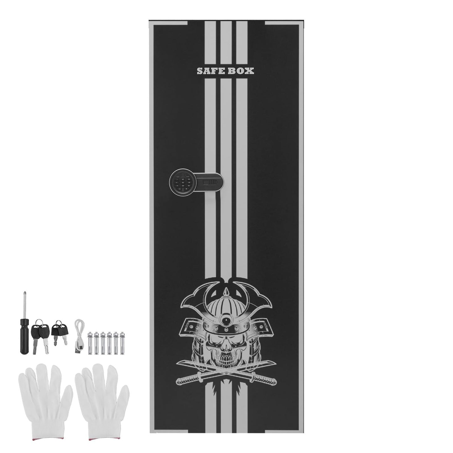 VEVOR 4 Gun Safe, Long Gun Cabinet for Rifles and Pistols, Quick Access Rifle Safe with 3 Ammo Slots and 2 Adjustable Racks, Large Digital Cabinet with Key and Password Lock(Assembly Required)