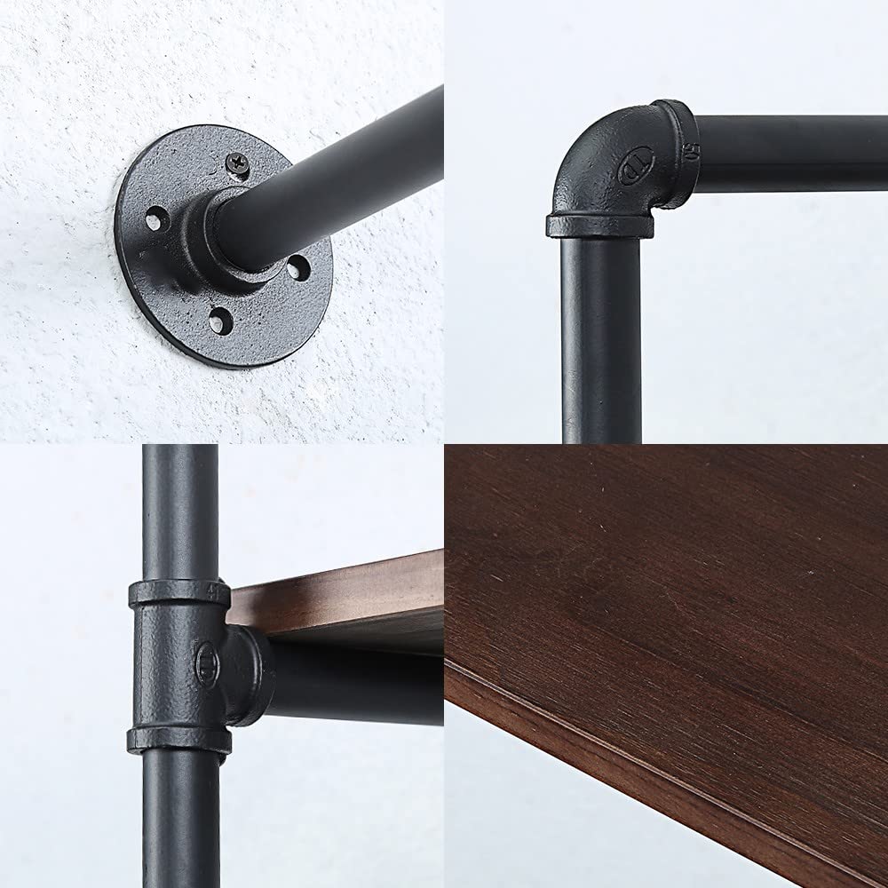 Industrial Pipe Shelves With Wood Planks,Rustic Pipe Shelving Wall Shelf