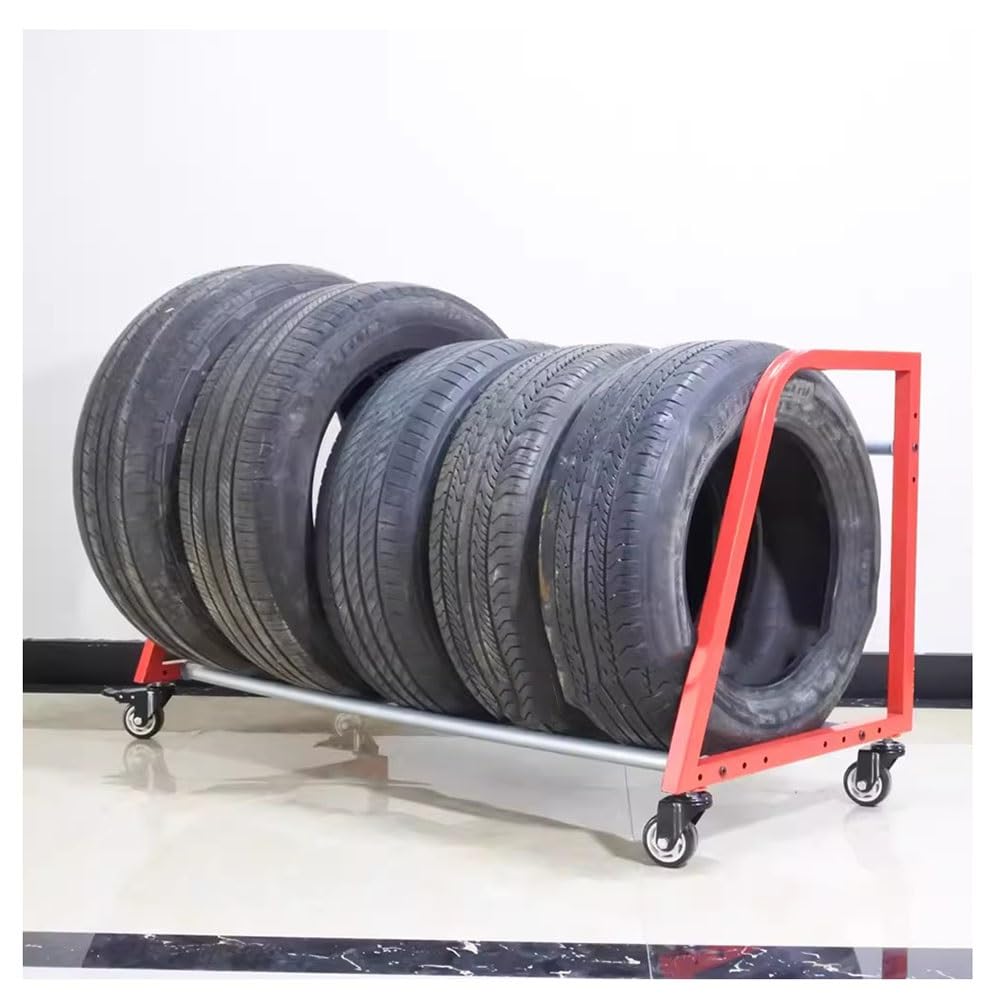 Vertical Tire Storage Rack, Rolling Multi-Tire Display Stand, Metal Garage Tire Holder for Efficient Storage, Space-Saving Tire Carrier, Fits