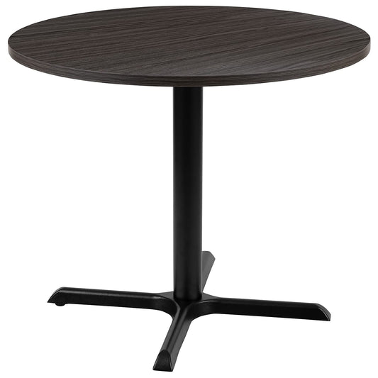 Flash Furniture Chapman 36" Round Multipurpose Conference Table, Business Meeting Table for Office and Conference Rooms, Rustic Gray