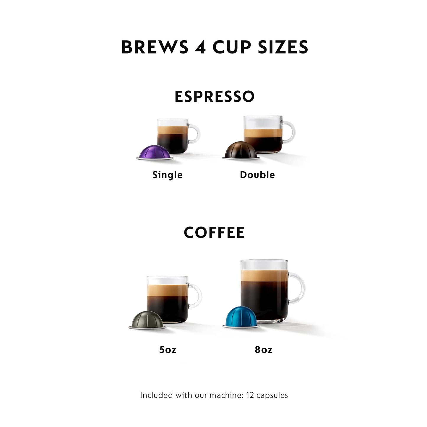Nespresso Vertuo Plus Deluxe Coffee and Espresso Maker by De'Longhi, Matte Black with Aeroccino Milk Frother